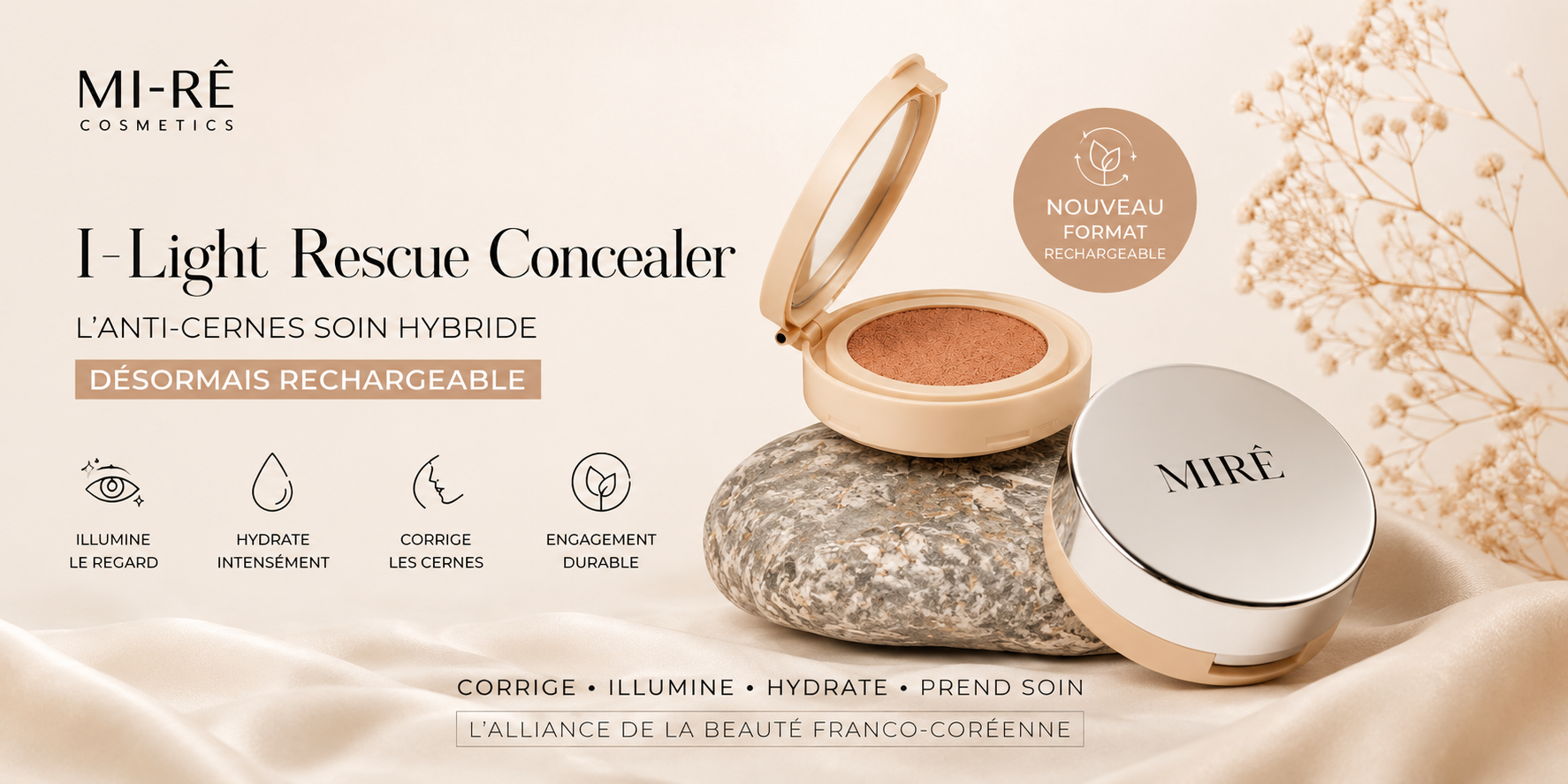 I Light Rescue Concealer de MI-RÊ Cosmetics : l’anti-cernes soin hybride désormais rechargeable